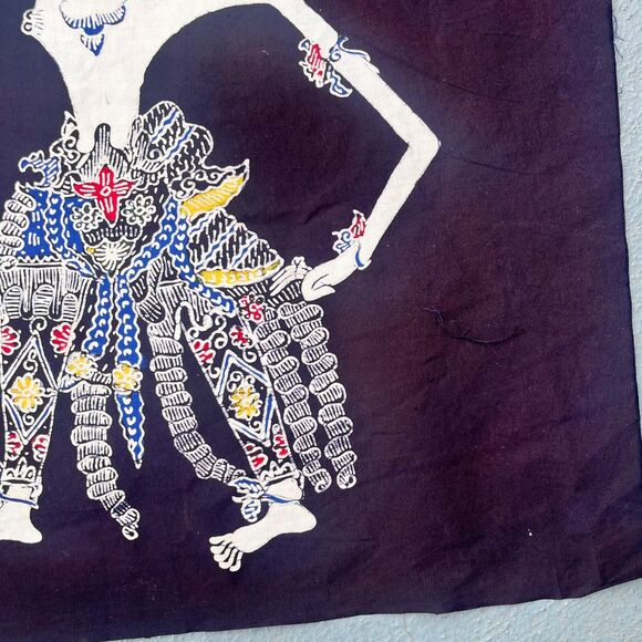 Vintage Indonesian Batik Wall Hanging Tapestry Satyaki Javanese Folk Art - Picture 3 of 10
